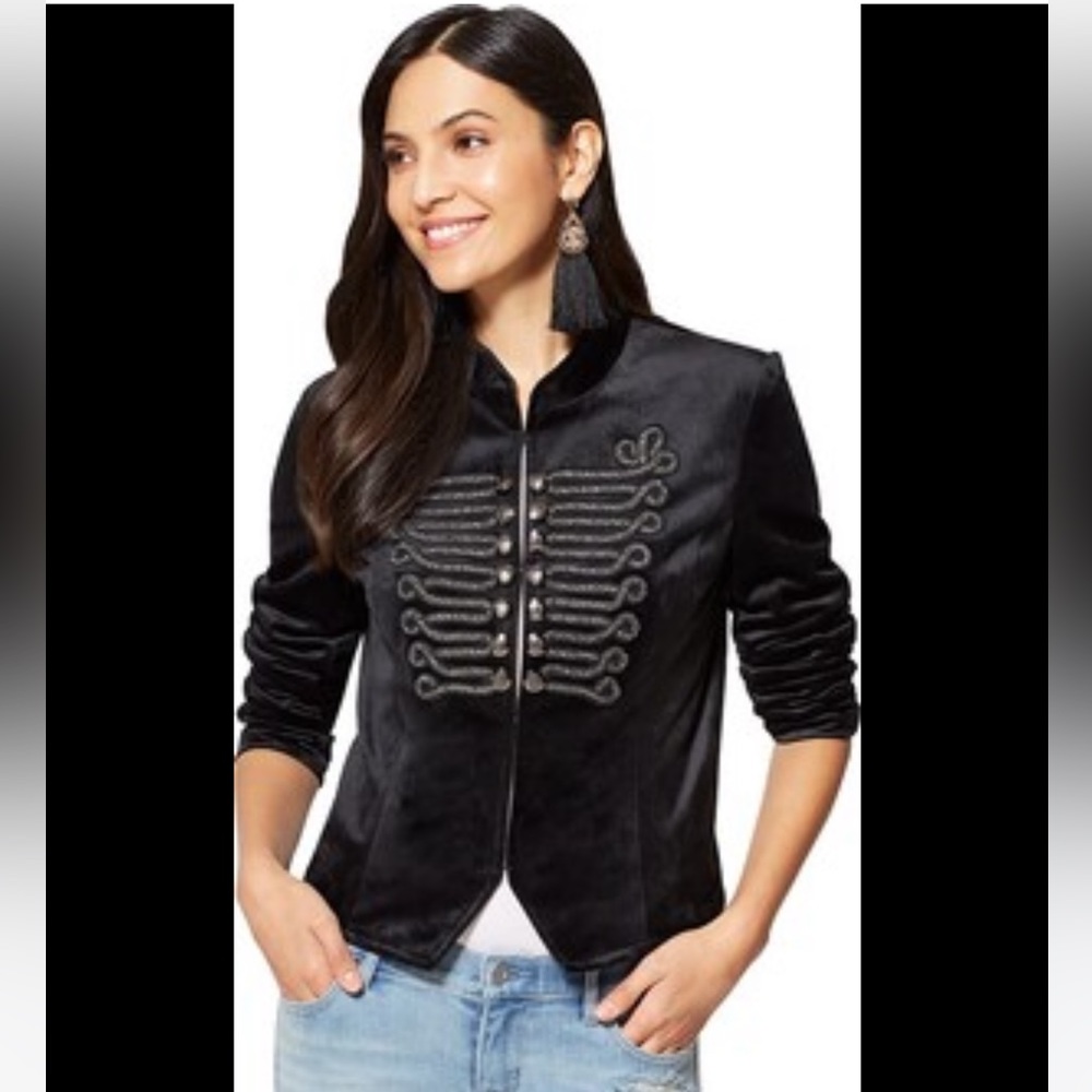 NY & Co. Soho Jeans NWT Black Military Jacket size L